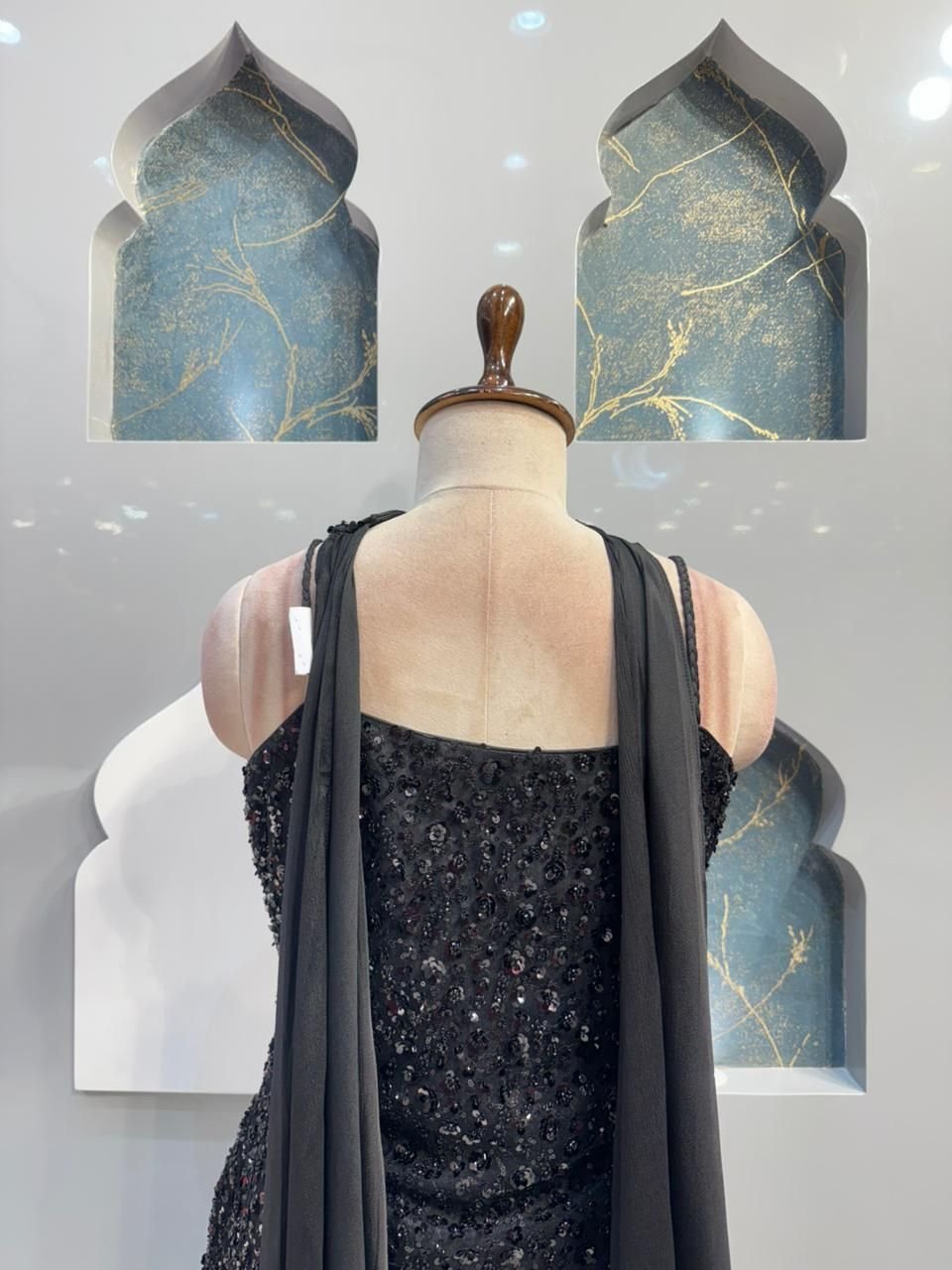 "ELEGANT BLACK SEQUIN SHARARA" - Image 5