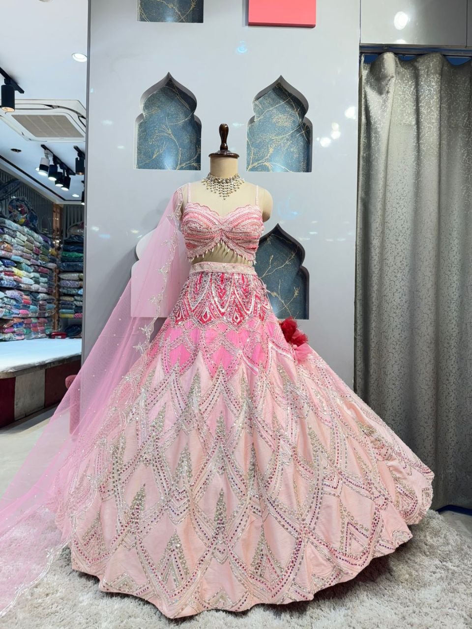 "BLUSH ROYALE EMBELLISHED BRIDAL LEHENGA"