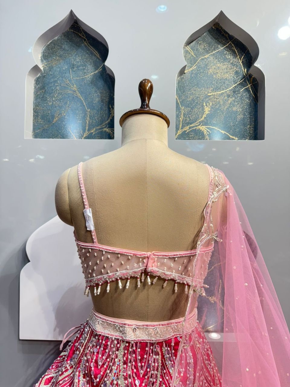 "BLUSH ROYALE EMBELLISHED BRIDAL LEHENGA" - Image 5