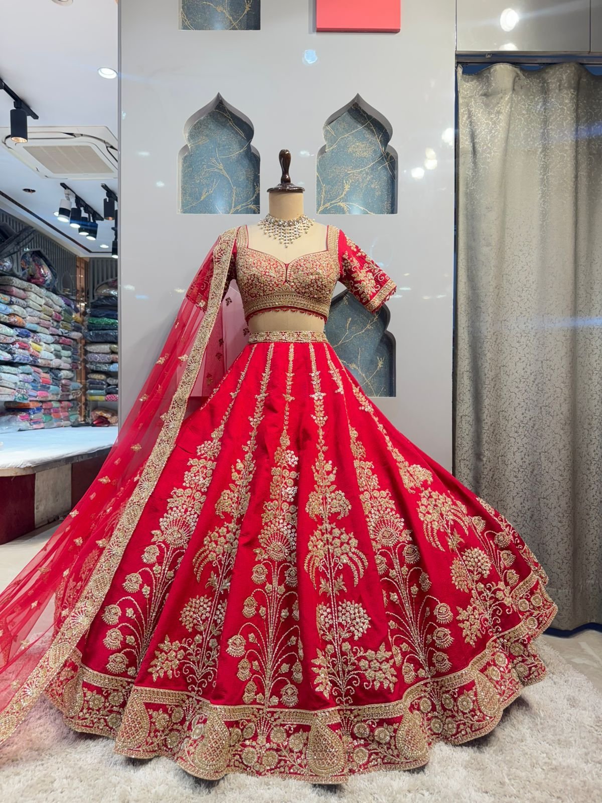"ROYAL SCARLET BRIDAL LEHENGA"