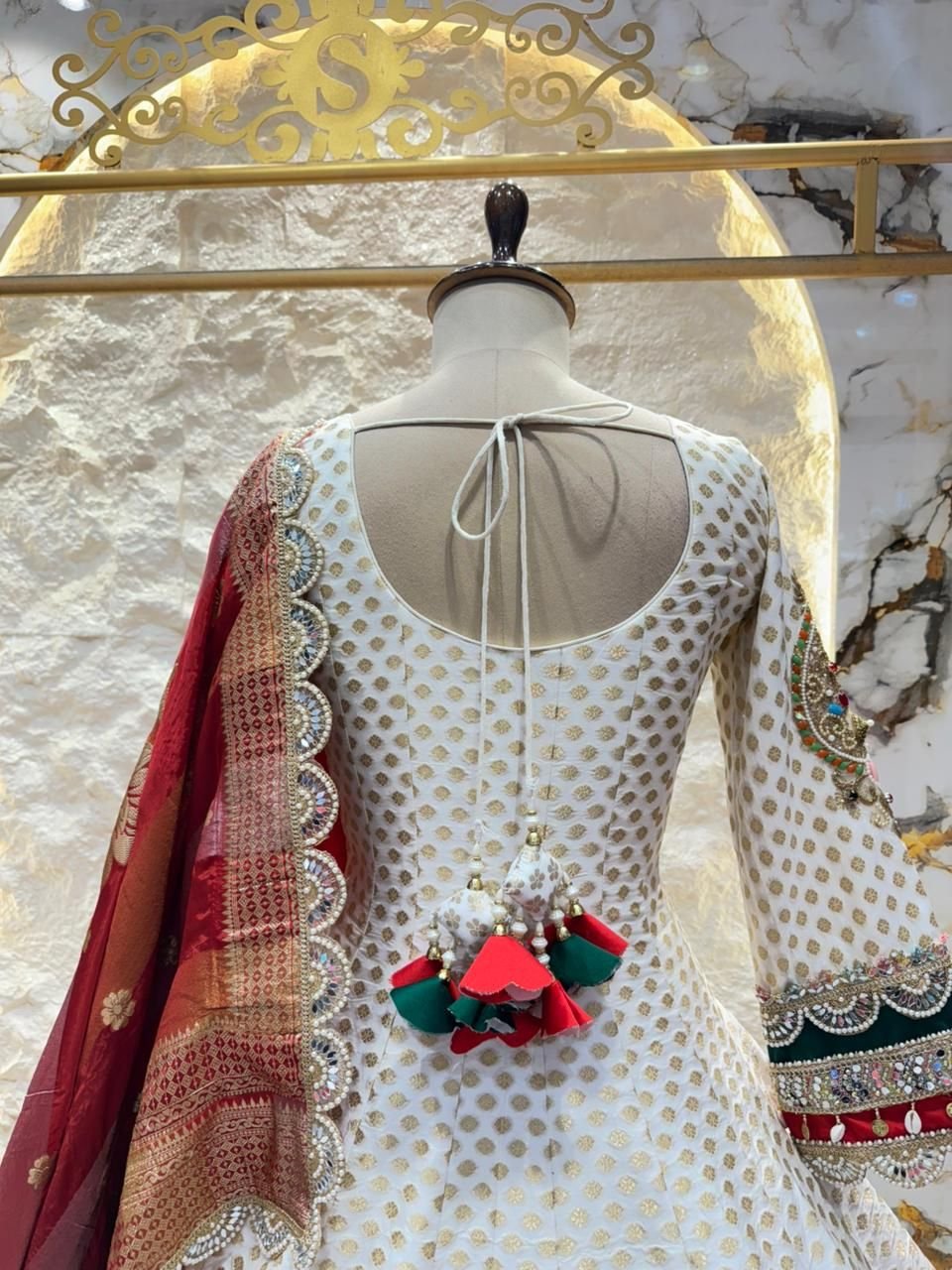 "IVORY REGAL FLAIR ANARKALI" - Image 6