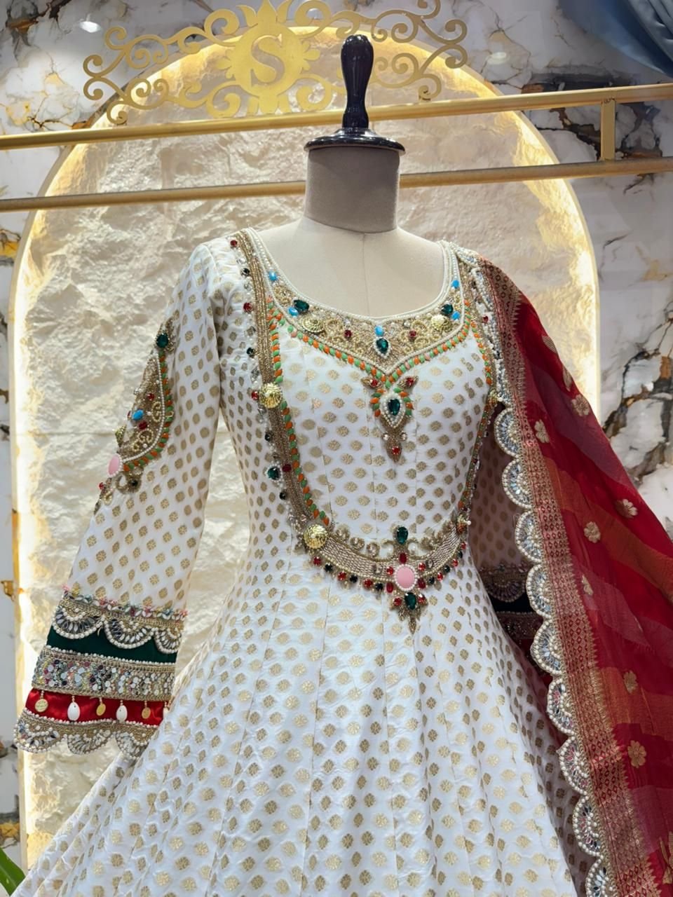 "IVORY REGAL FLAIR ANARKALI" - Image 3