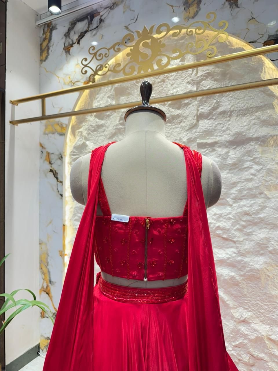 "CRIMSON ROYALE EMBELLISHED LEHENGA" - Image 5