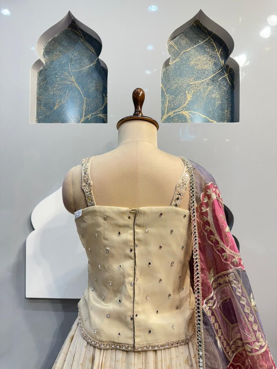 "IVORY REGAL EMBELLISHED LEHENGA" - Image 6