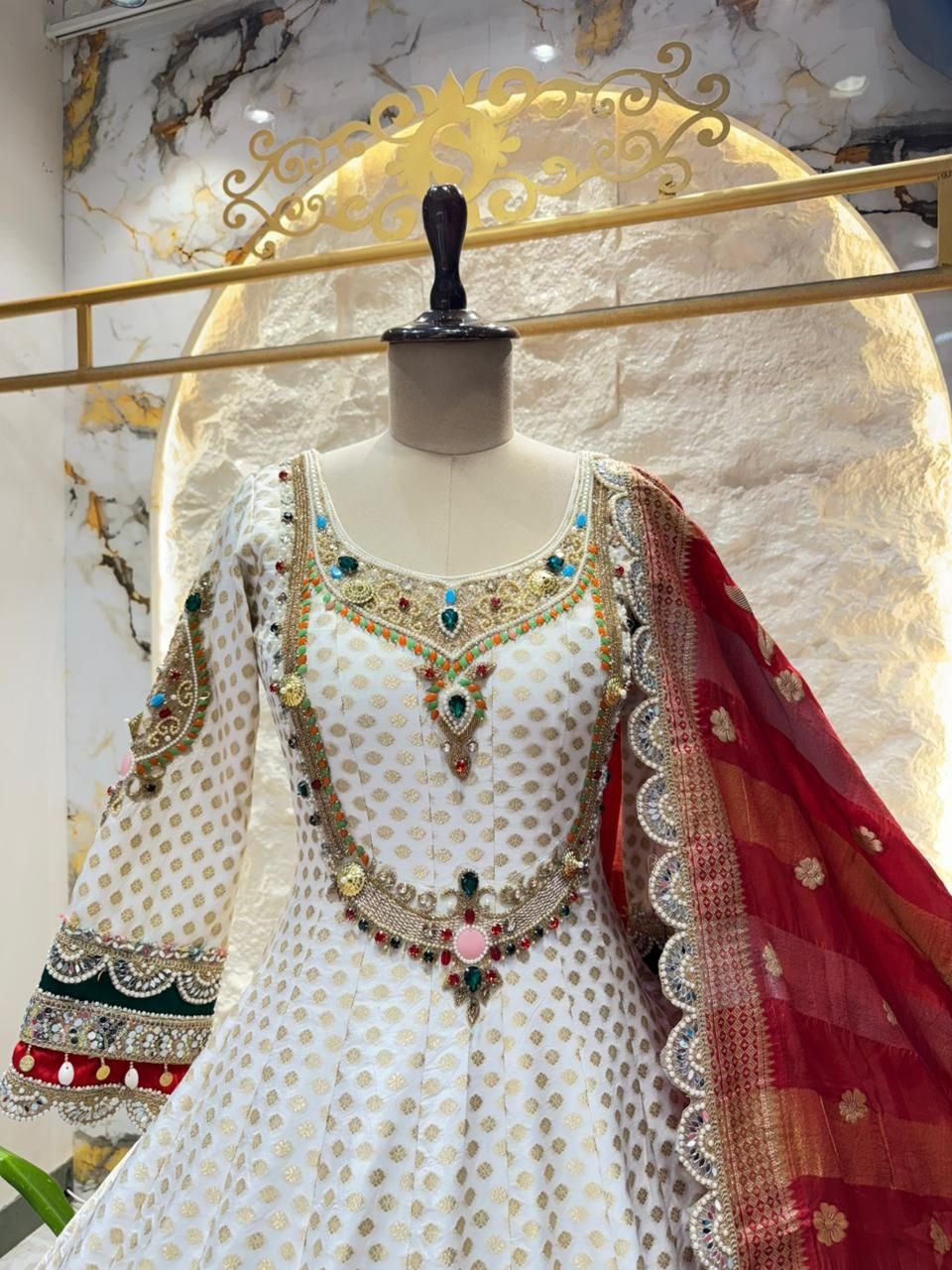 "IVORY REGAL FLAIR ANARKALI" - Image 2