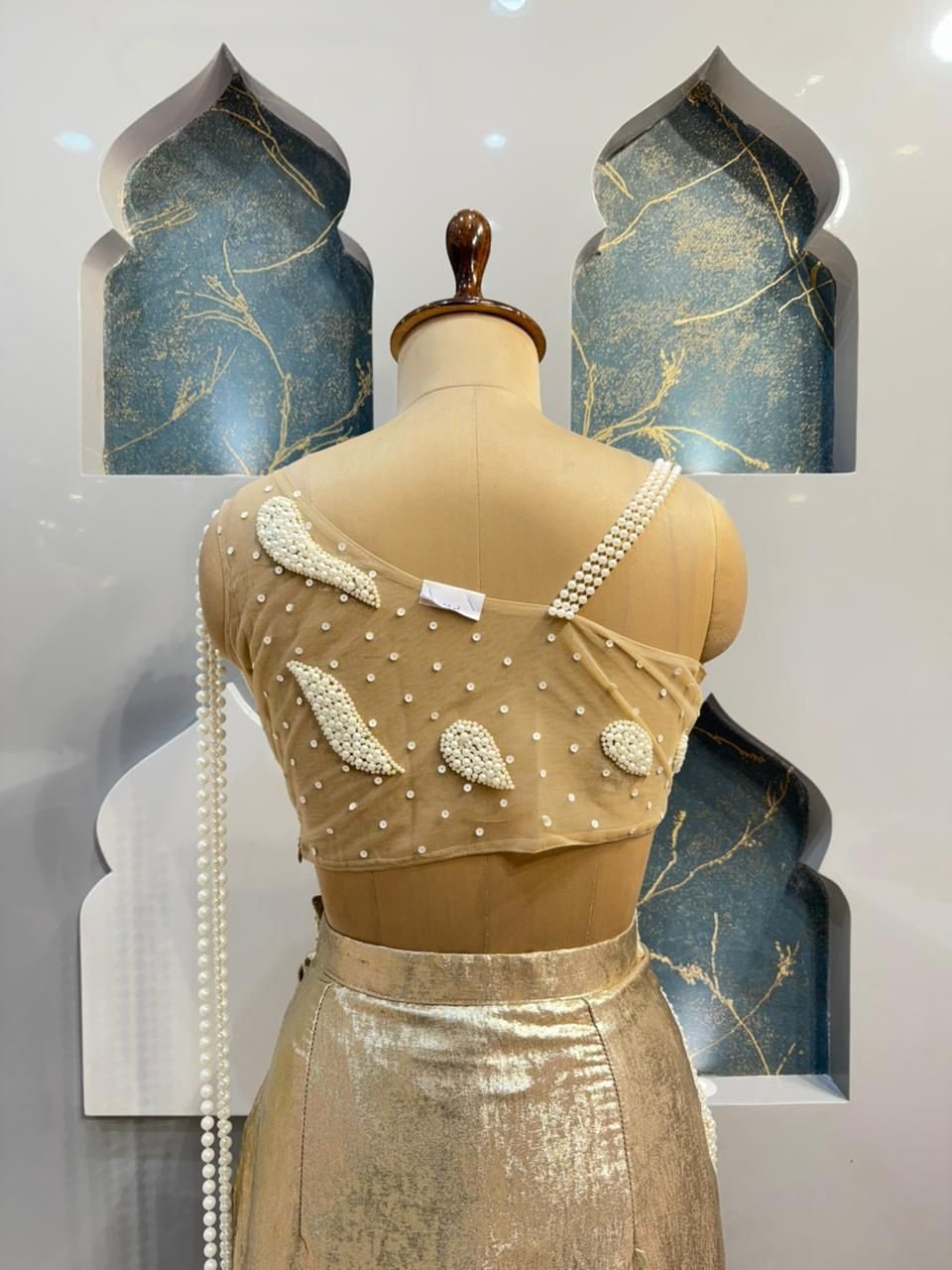 "PEARL CASCADE DRAPE SAREE" - Image 5