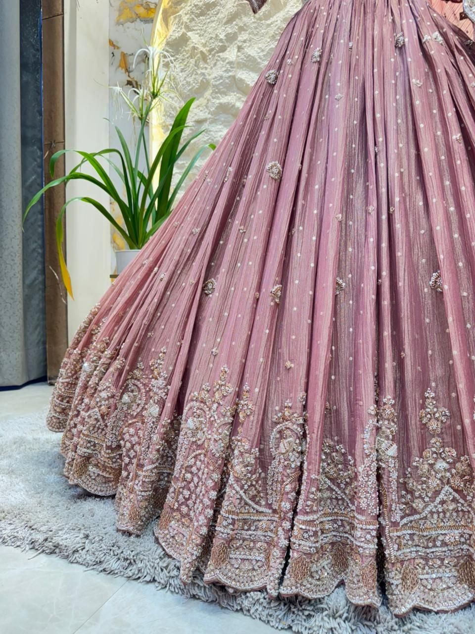 "ROSE DUST ROYALE LEHENGA" - Image 4
