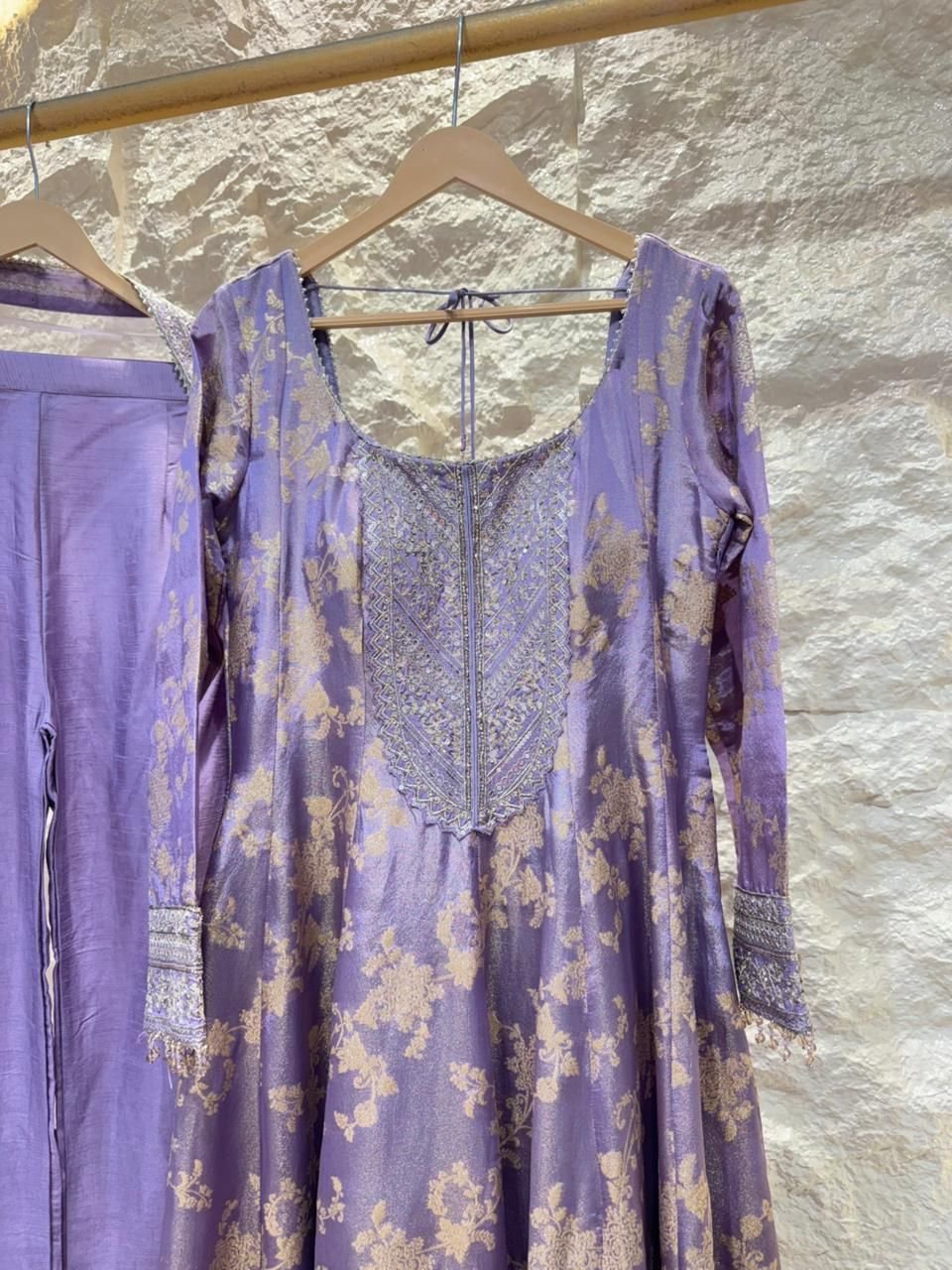 "LAVENDER NOOR EMBROIDERED ANARKALI" - Image 2