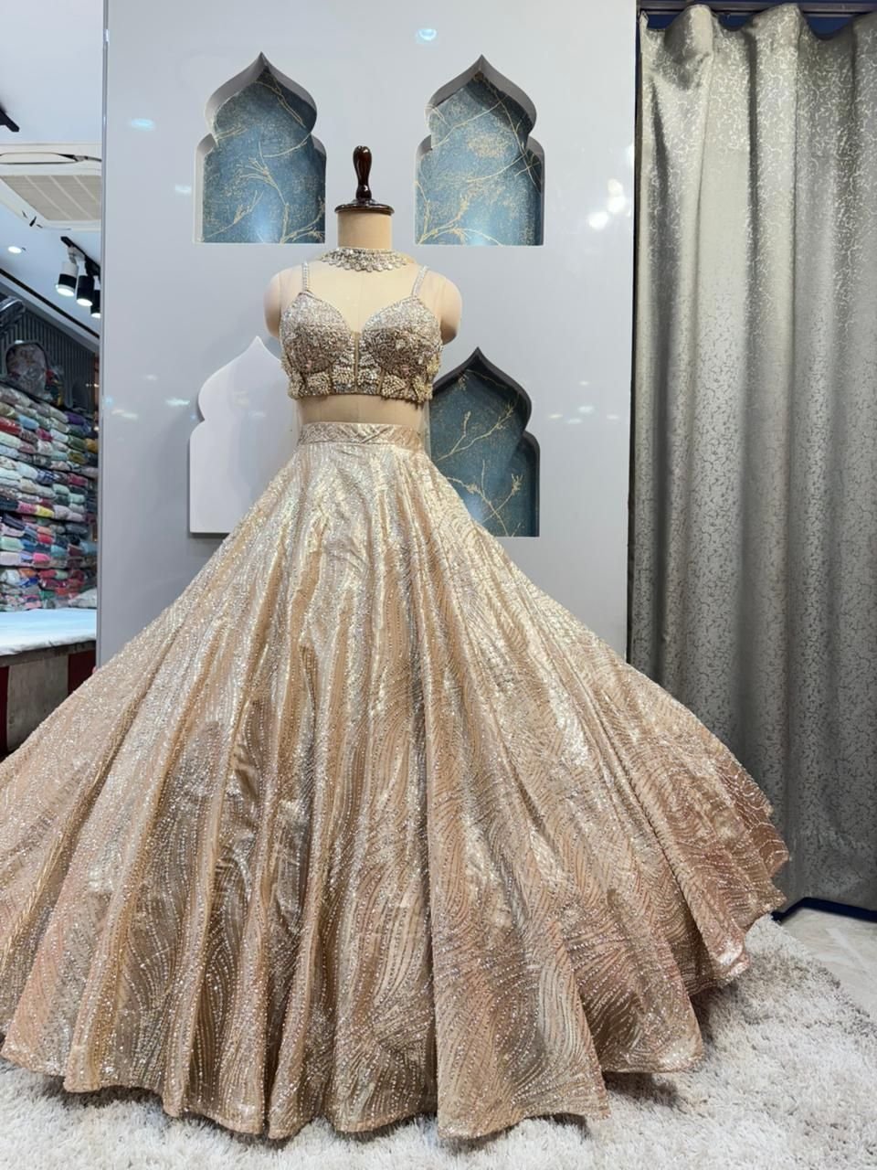 "CHAMPAGNE STARDUST LEHENGA"