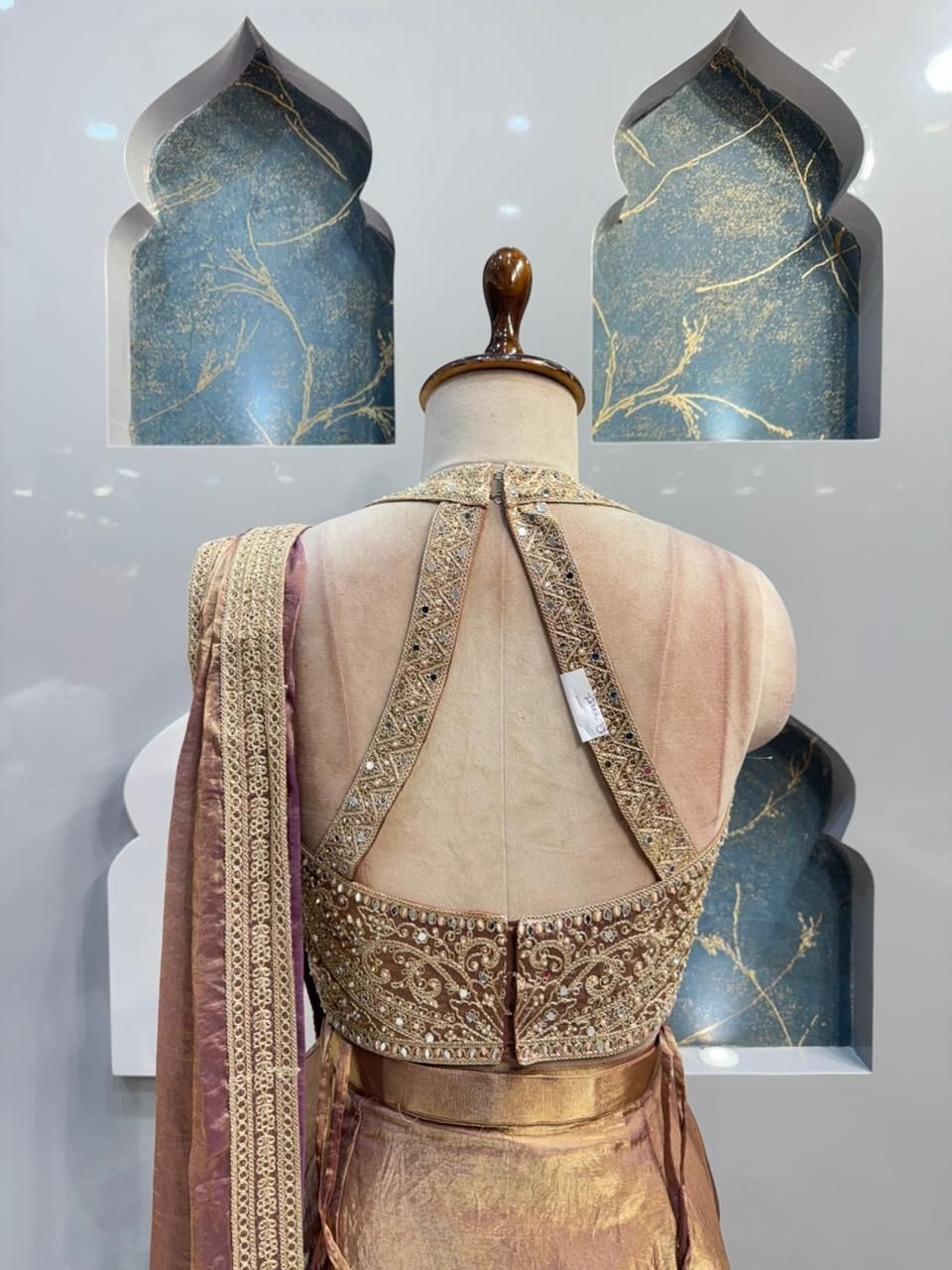 "ROSE GOLD LUXE DRAPE SAREE" - Image 6