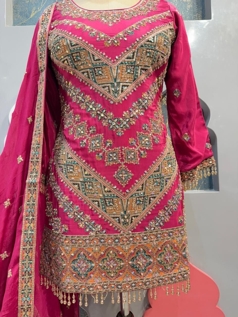 "RANI GULNAAR EMBROIDERED SHARARA" - Image 3