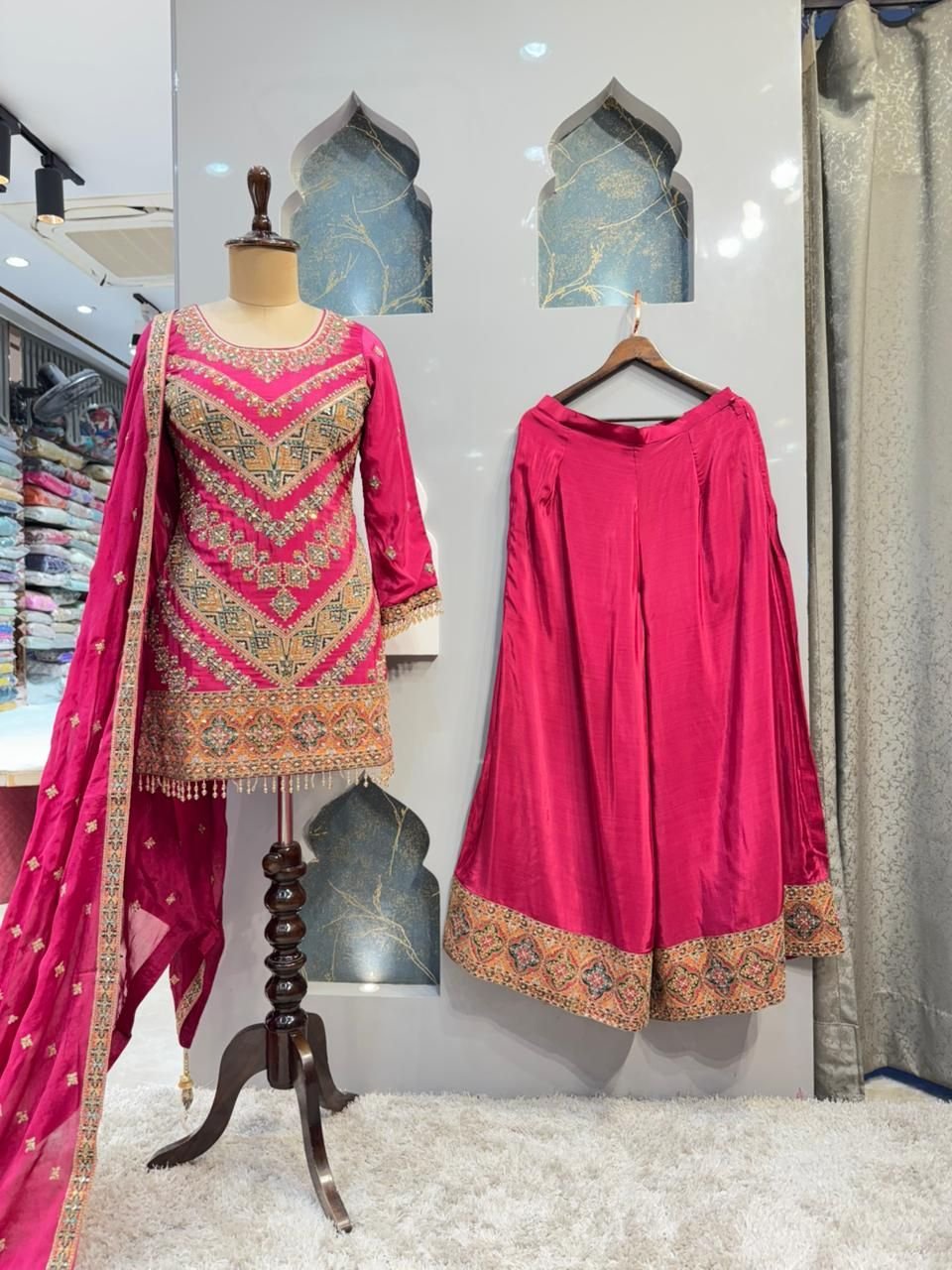 "RANI GULNAAR EMBROIDERED SHARARA" - Image 5