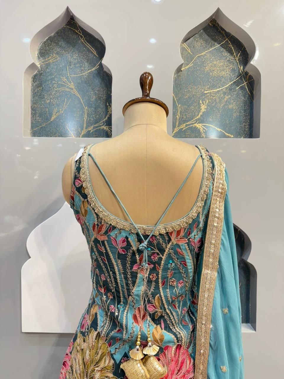 "SKY PETALS EMBROIDERED SHARARA" - Image 6